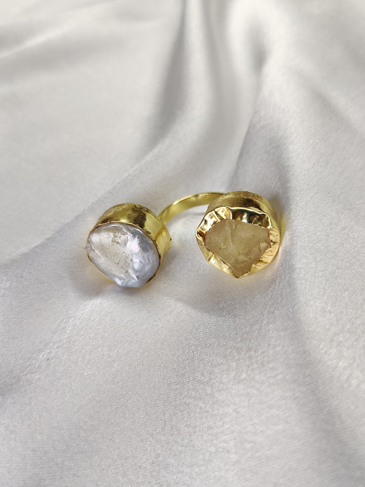 Aria Ring, Lemon Quartz
