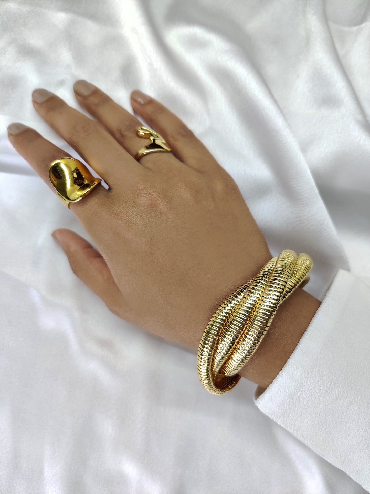 Triple Band Bracelet Thin-Gold