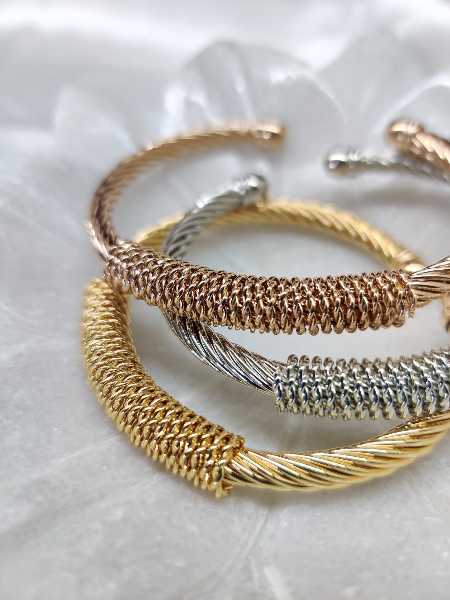 Interlacing Cuff Bracelet- Set of 3