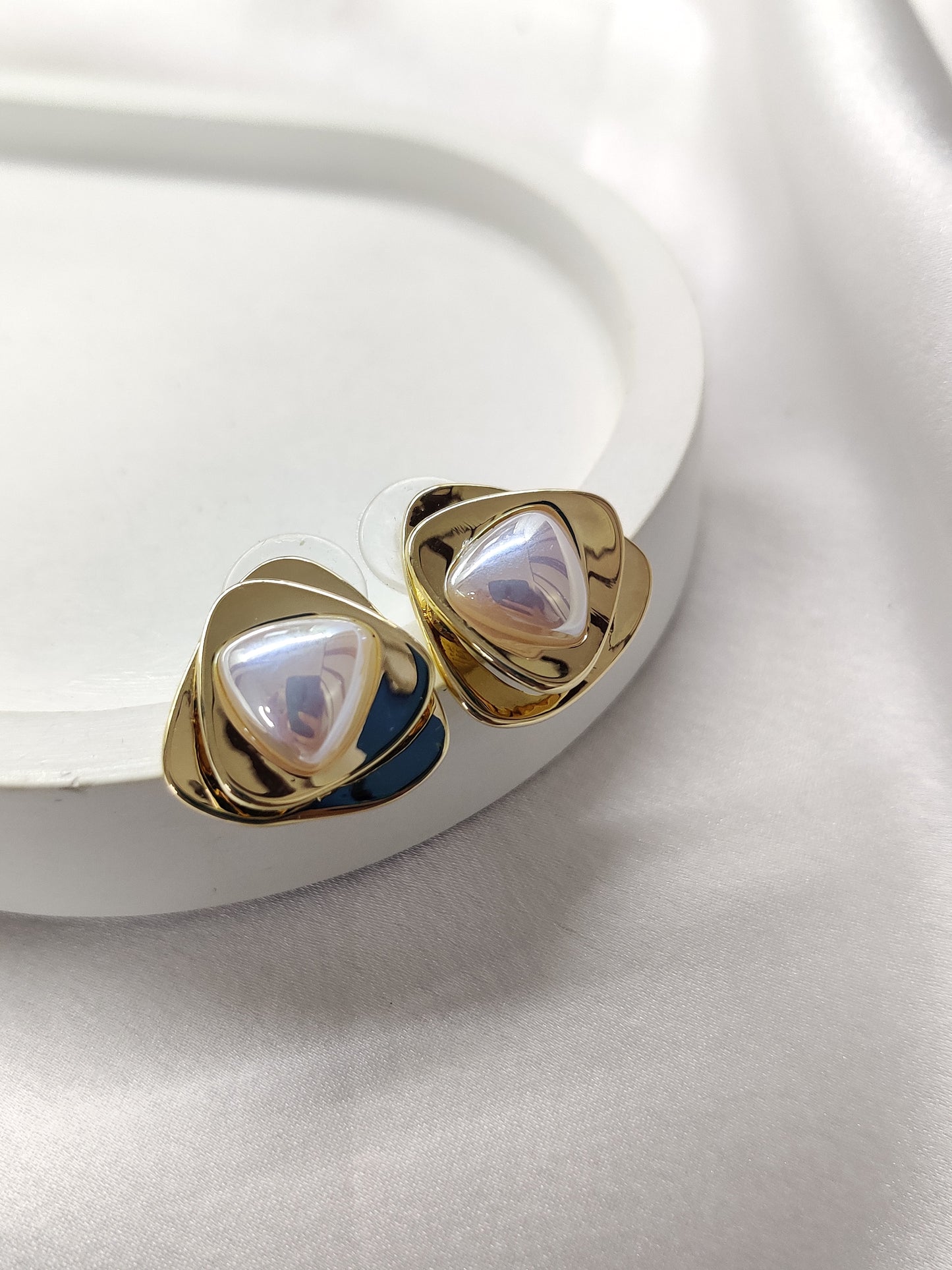 Tri Pearl Studs