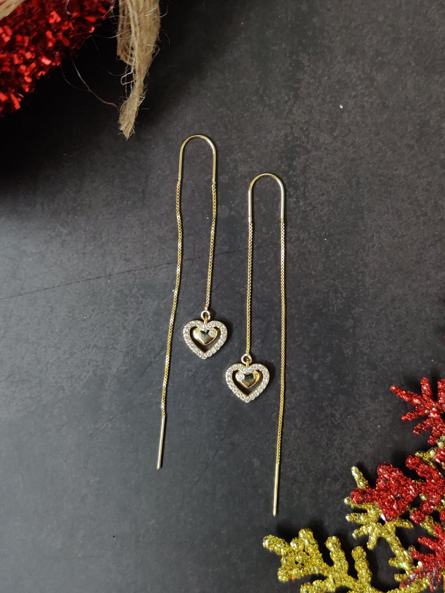 Heart Needle Earrings