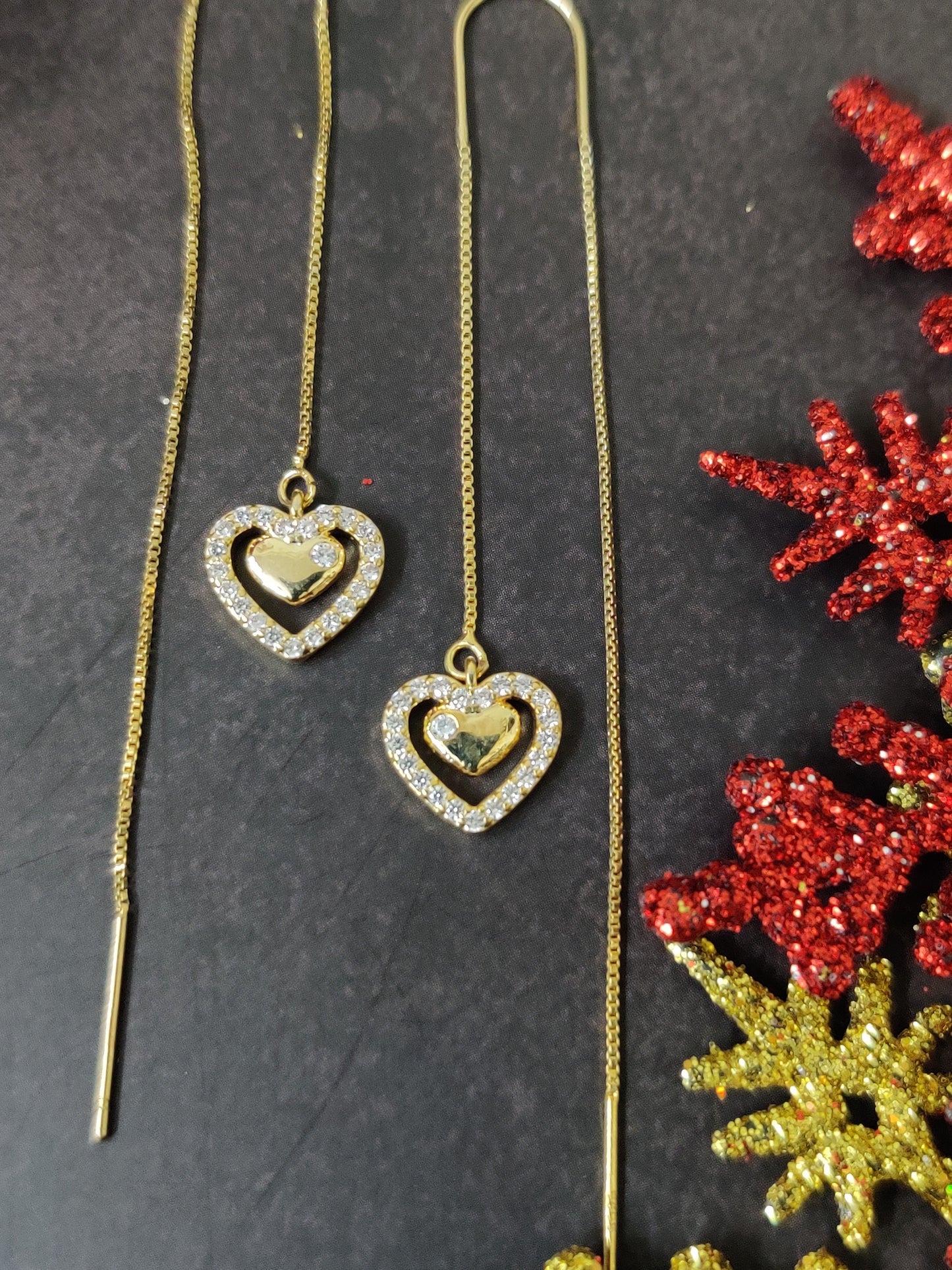 Heart Needle Earrings