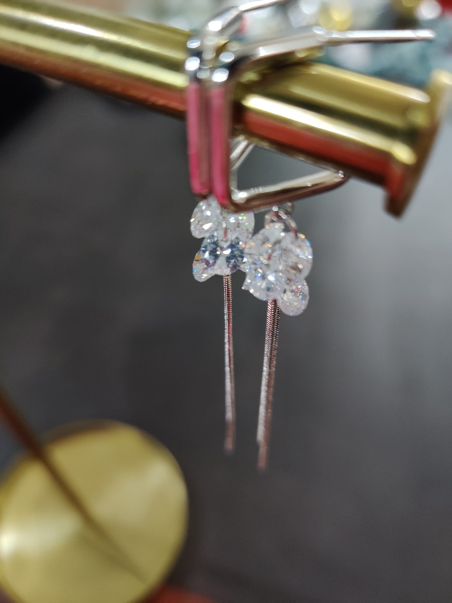 Multi Stone Earrings- Silver