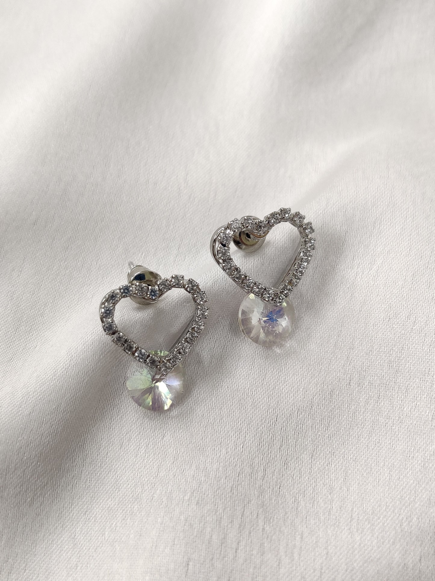 Heart Holographic Drop Earrings