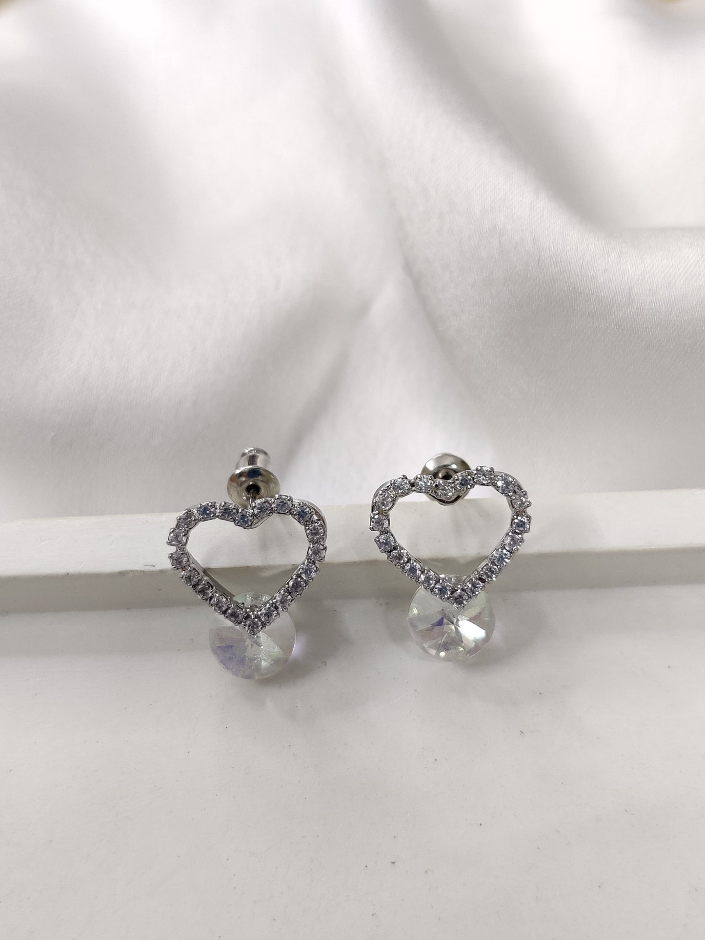 Heart Holographic Drop Earrings