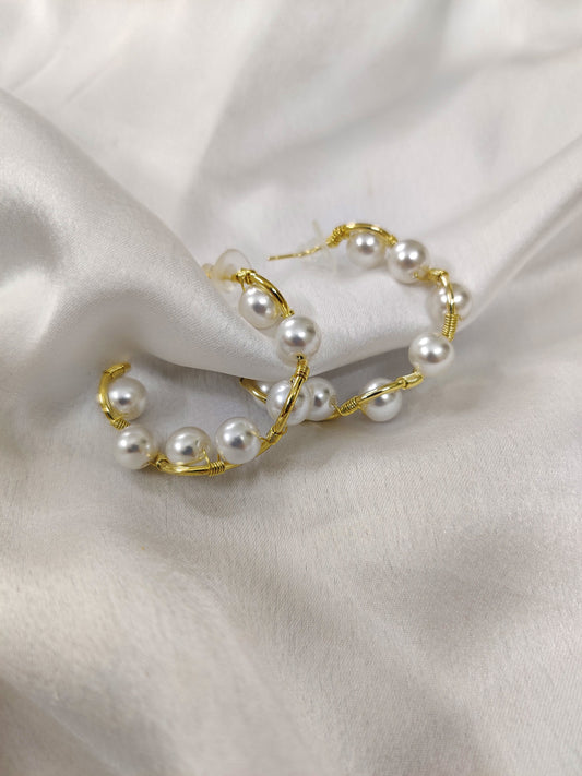 Pearl Twirl Hoops