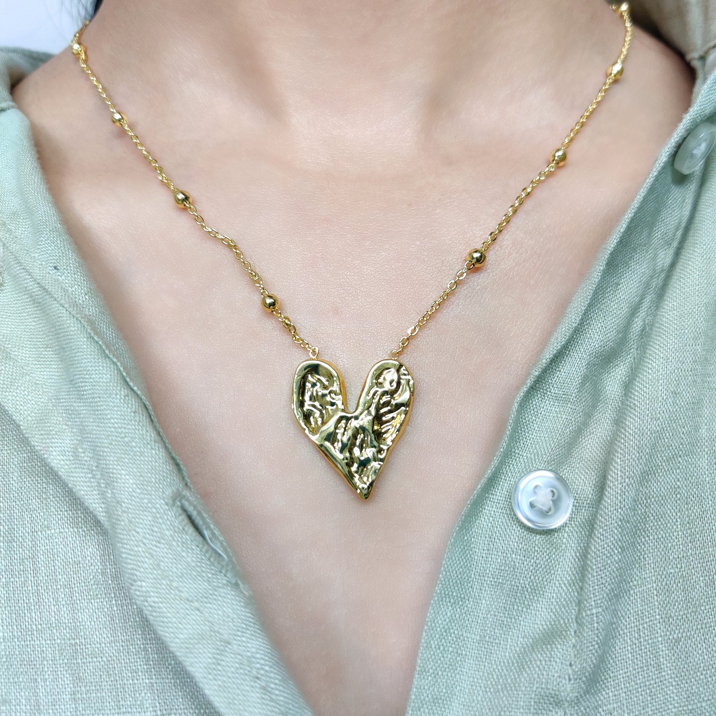 Hammered Heart Necklace