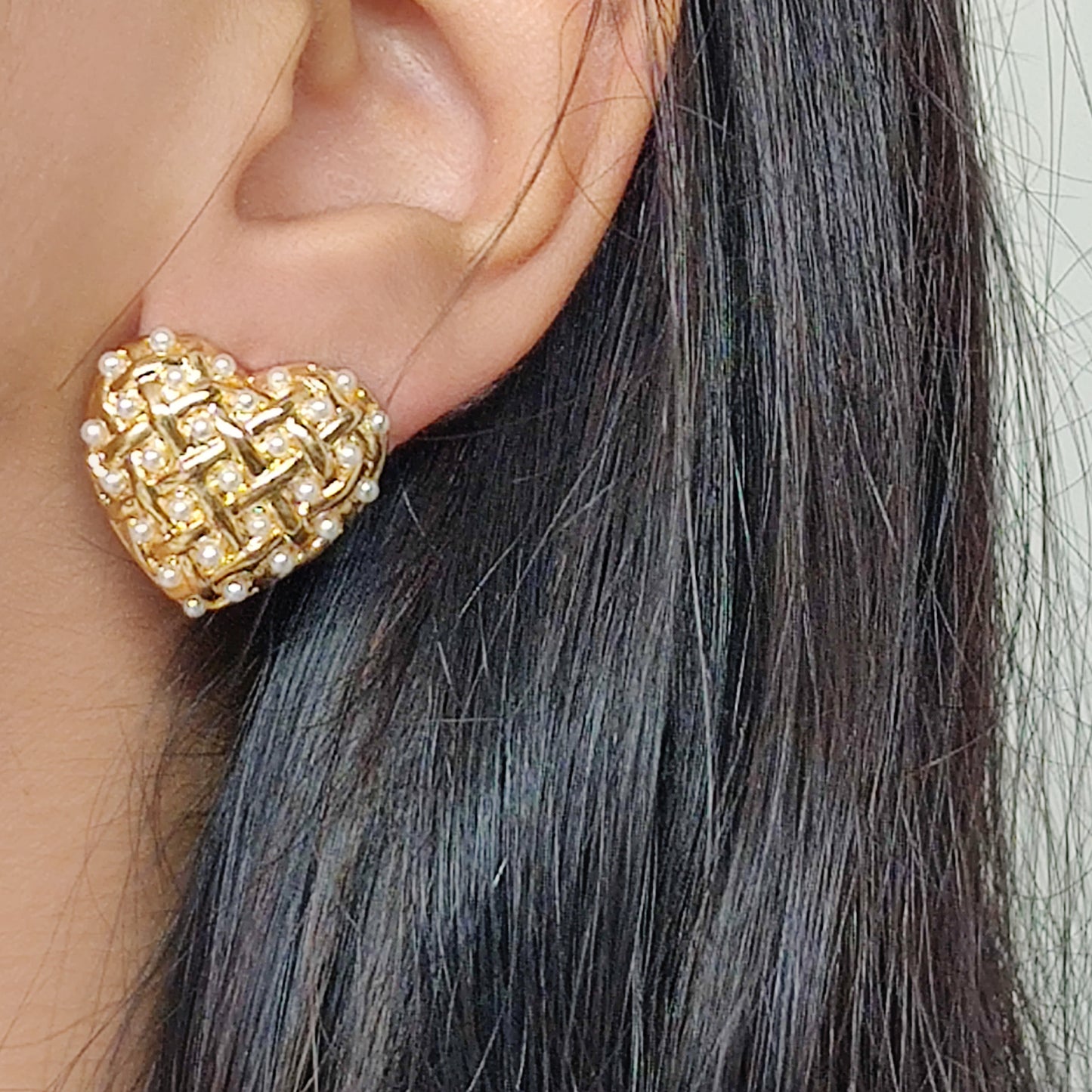 Pearl Heart Earrings