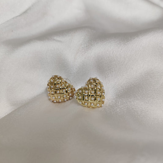 Pearl Heart Earrings