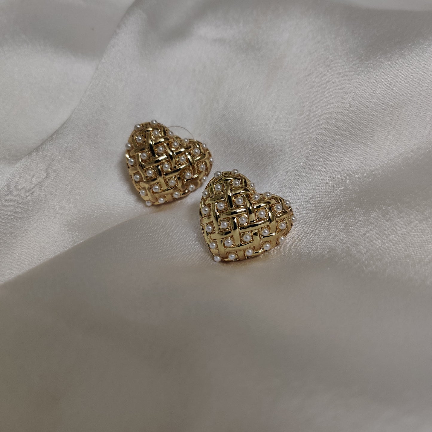 Pearl Heart Earrings