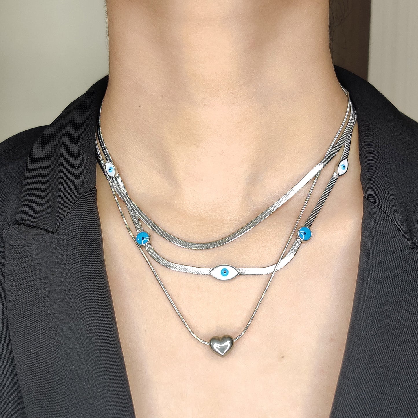 Evil Eye Necklace- Silver