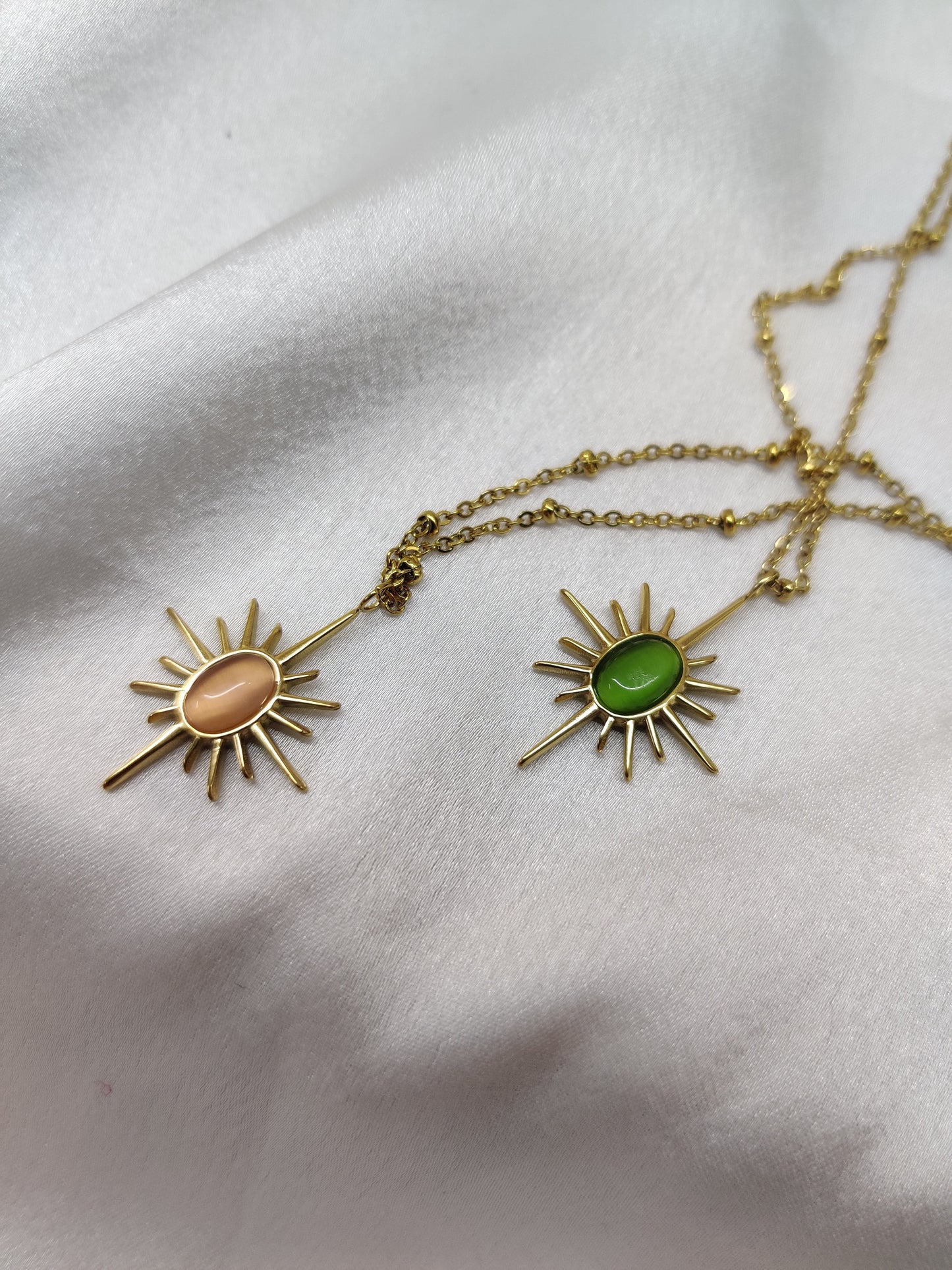 Sun Necklace- green