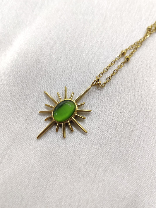 Sun Necklace- green