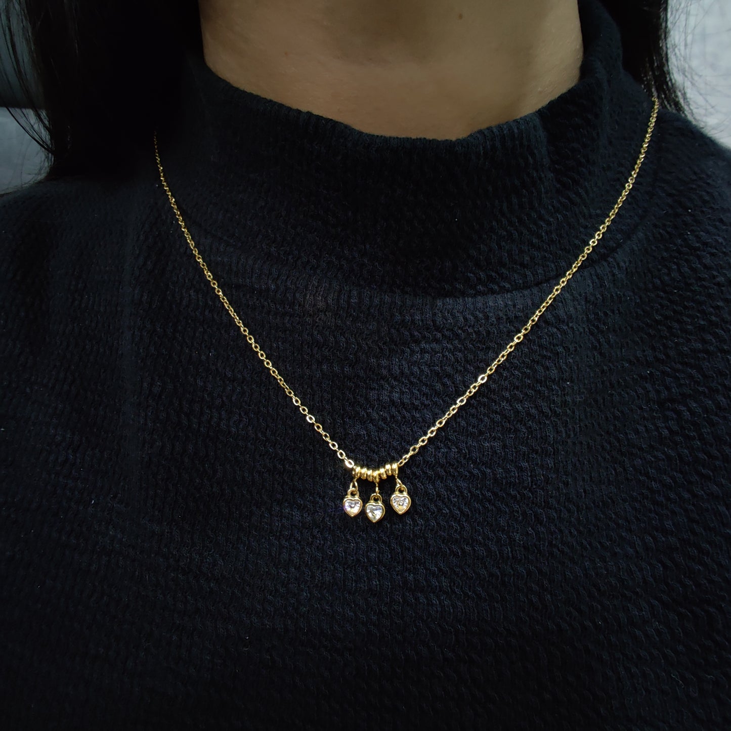 Dainty Triple Heart Necklace