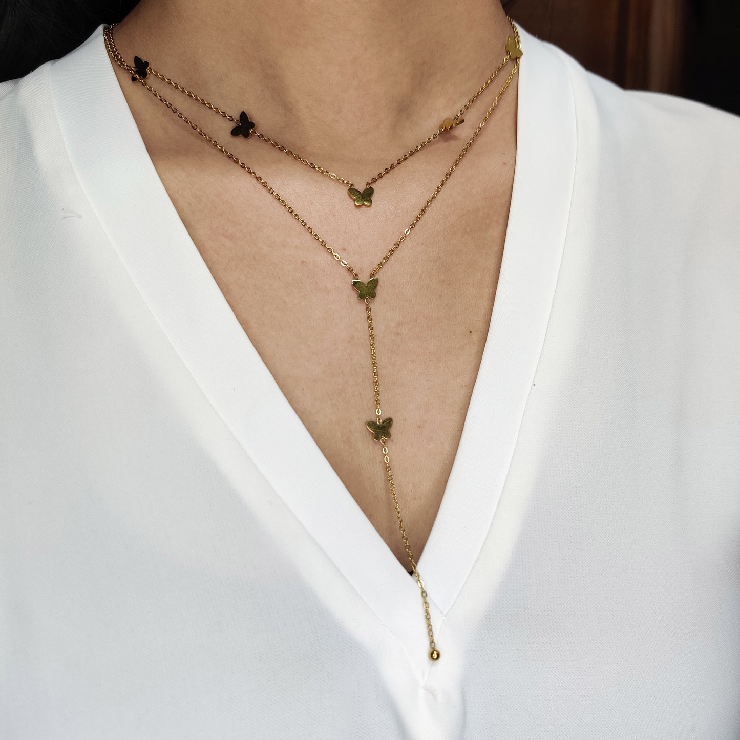 Butterfly Drop Necklace