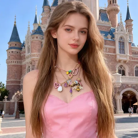 Blush Layered Charms Necklace