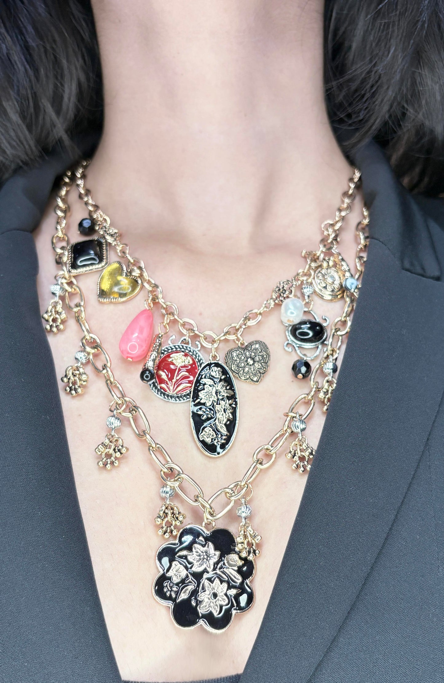 Ivy Layered Charms Necklace