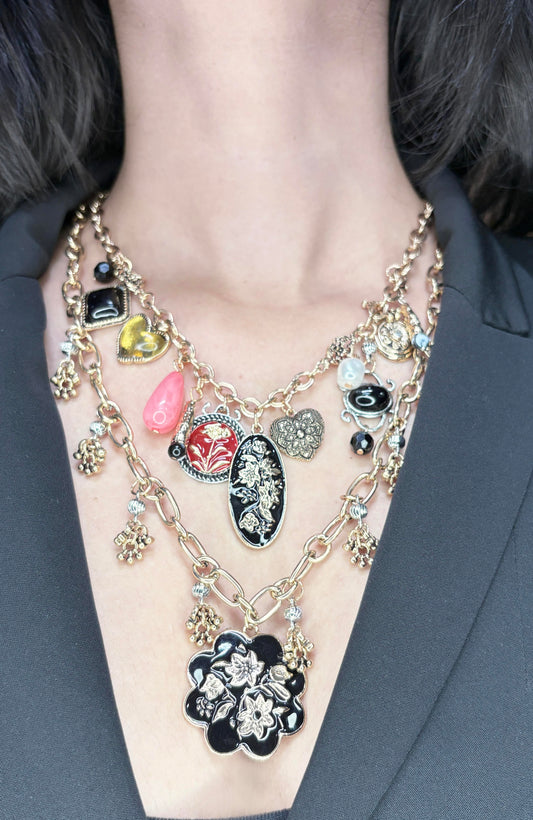 Ivy Layered Charms Necklace