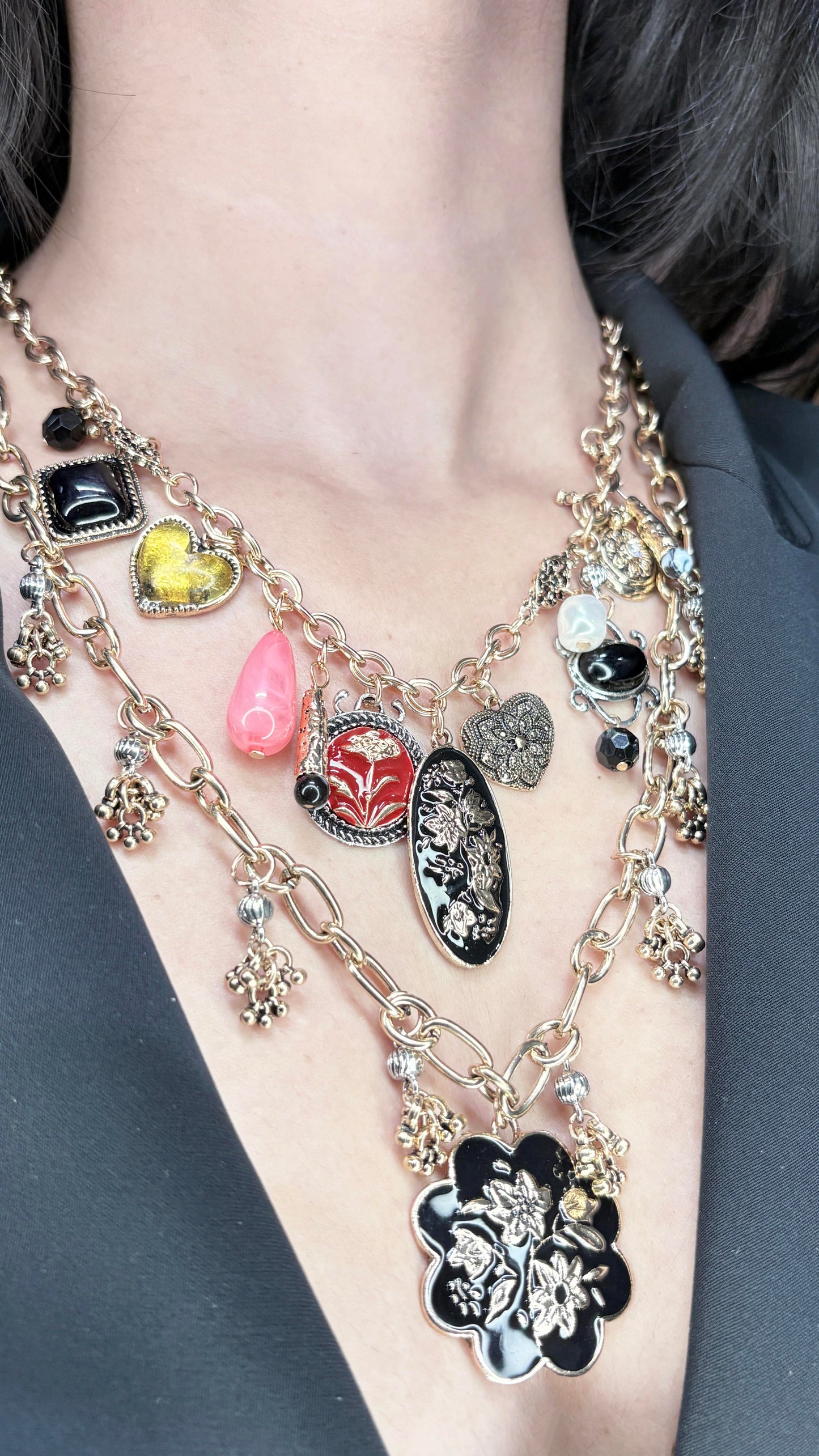 Ivy Layered Charms Necklace