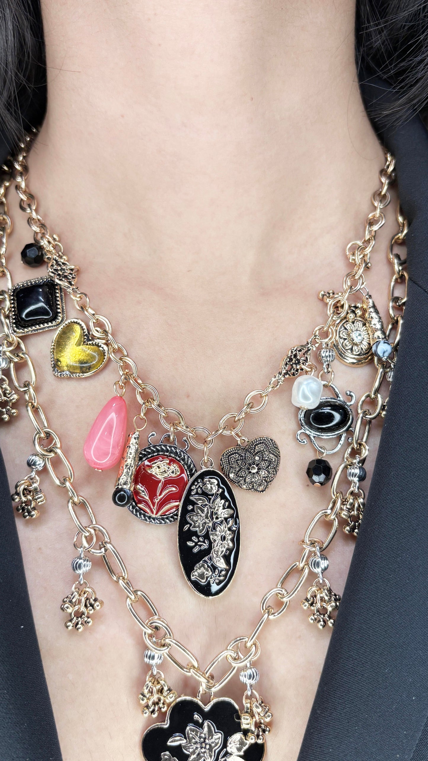 Ivy Layered Charms Necklace