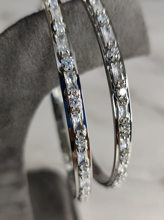 Daisy Hoops, Silver