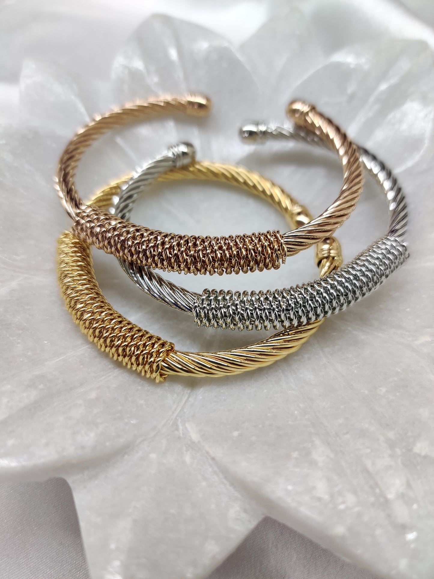 Interlacing Cuff Bracelet- Set of 3
