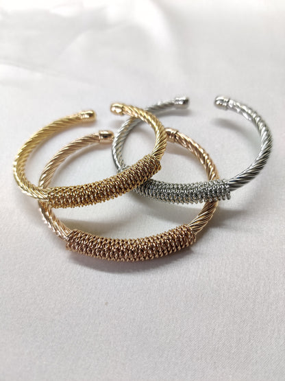 Interlacing Cuff Bracelet- Set of 3