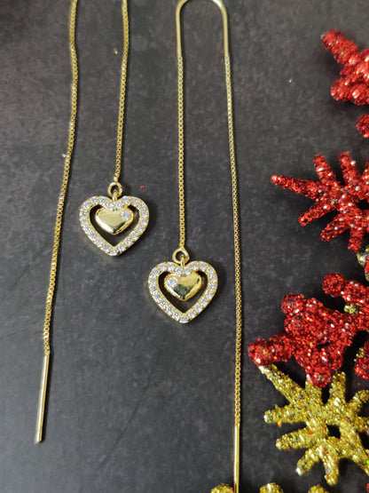 Heart Needle Earrings