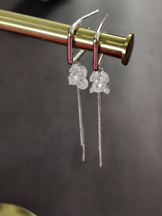 Multi Stone Earrings- Silver