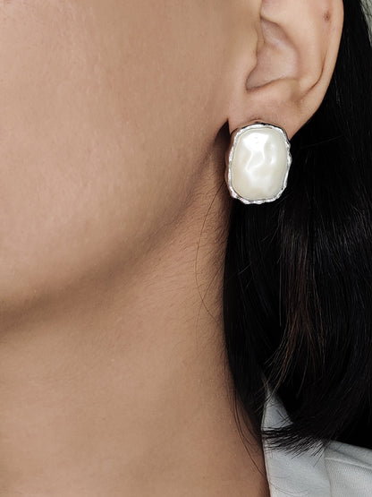 Ana Pearl Studs- Silver