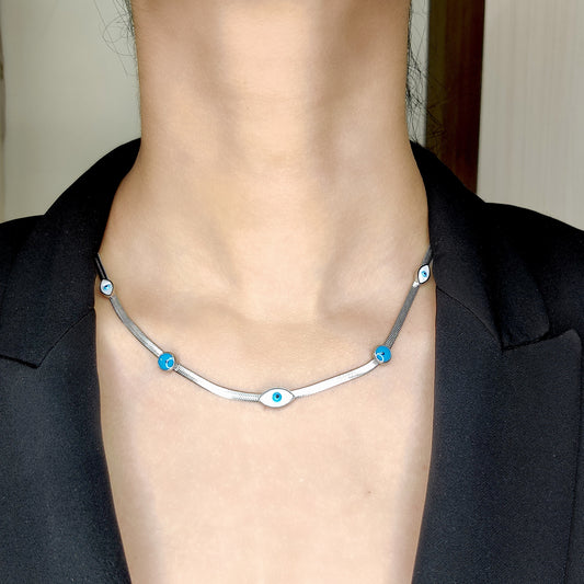 Evil Eye Necklace- Silver