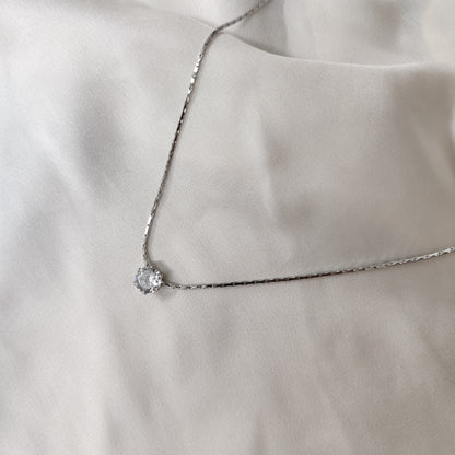 Ayla Stone Necklace-Silver
