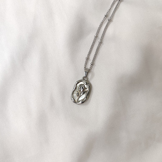 Si Rose Necklace-Silver