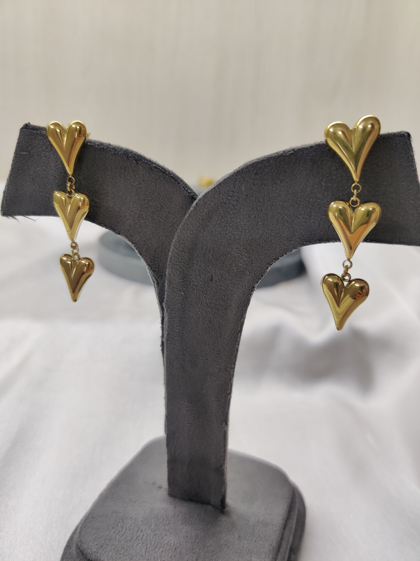Triple Heart Earrings