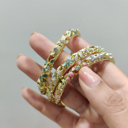 Enamel Bangles- set of 6 (multi colour)