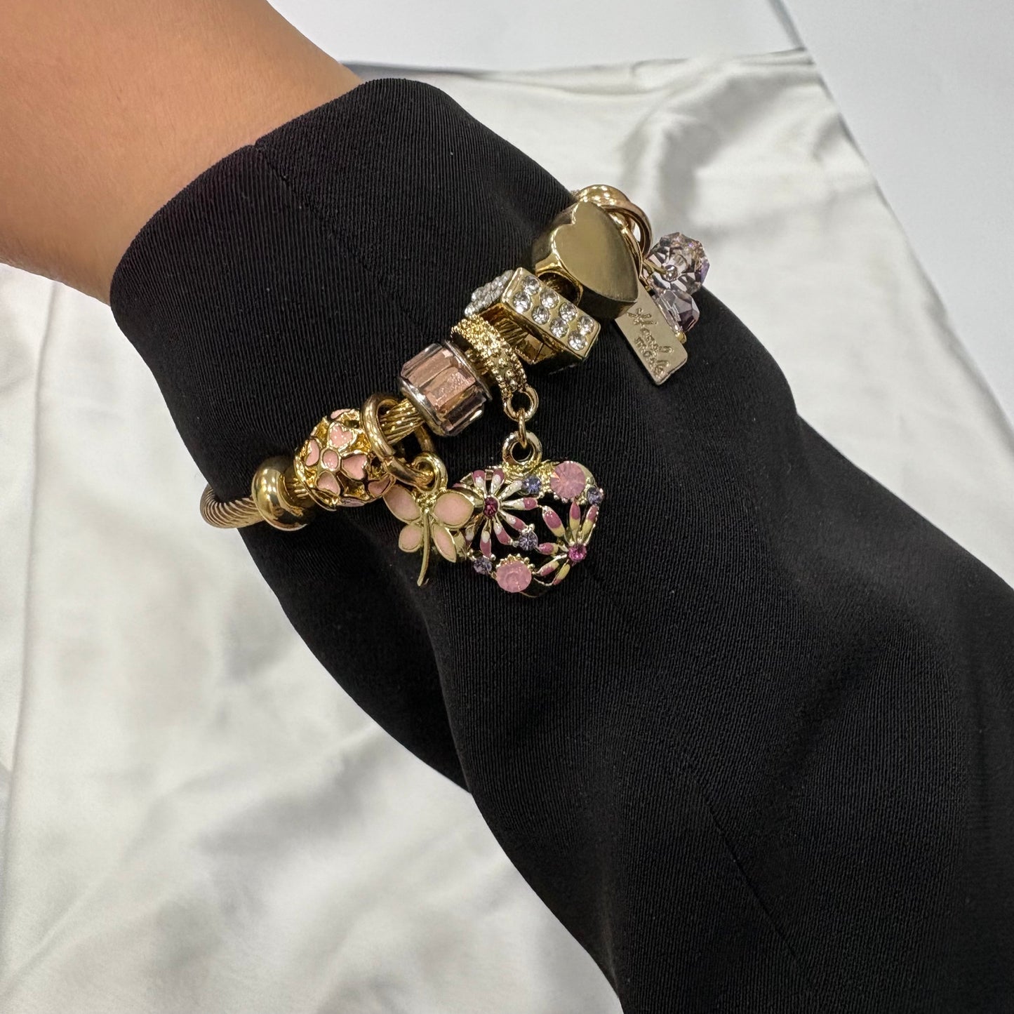 Charms Bracelet- Baby Pink