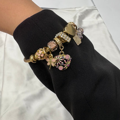 Charms Bracelet- Baby Pink