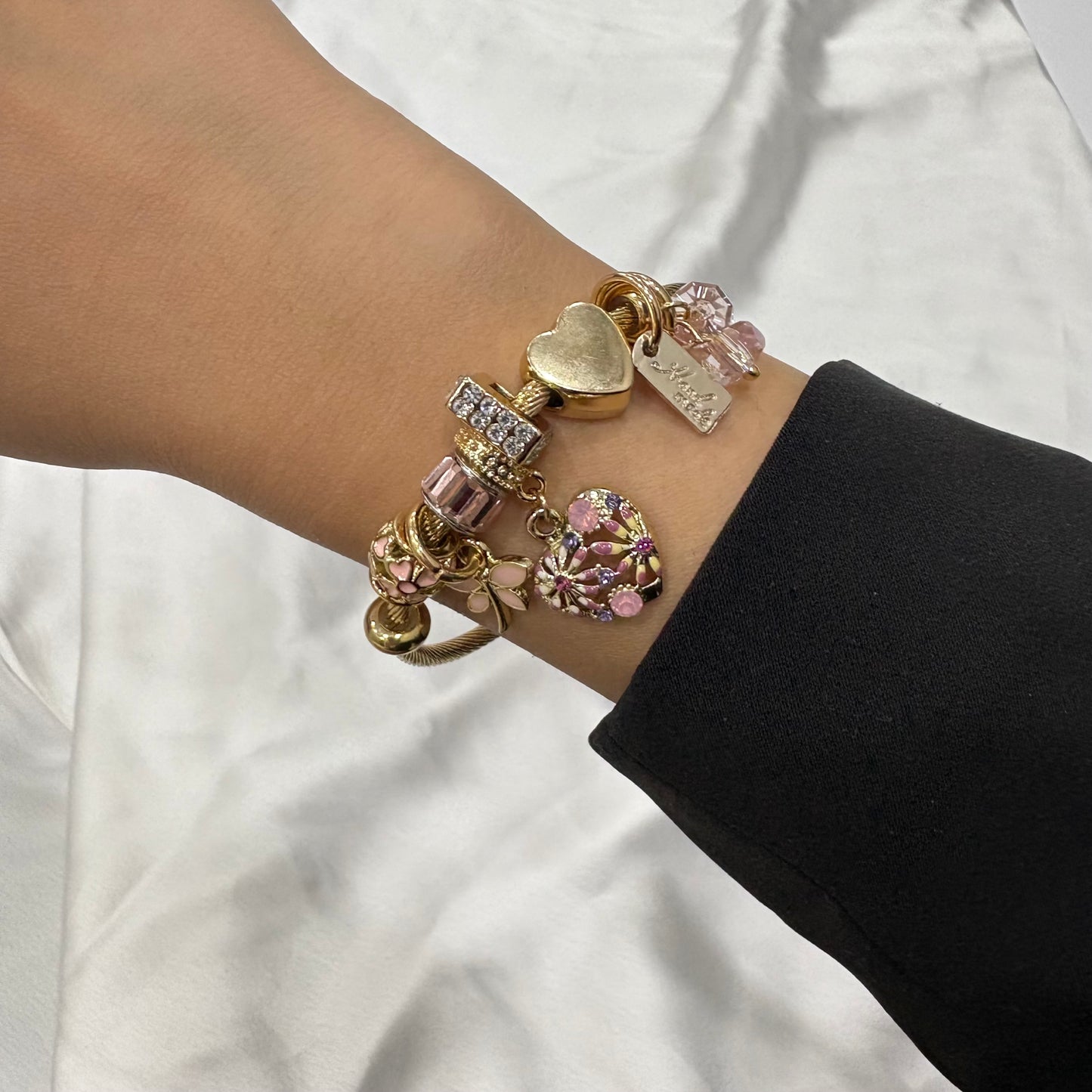 Charms Bracelet- Baby Pink