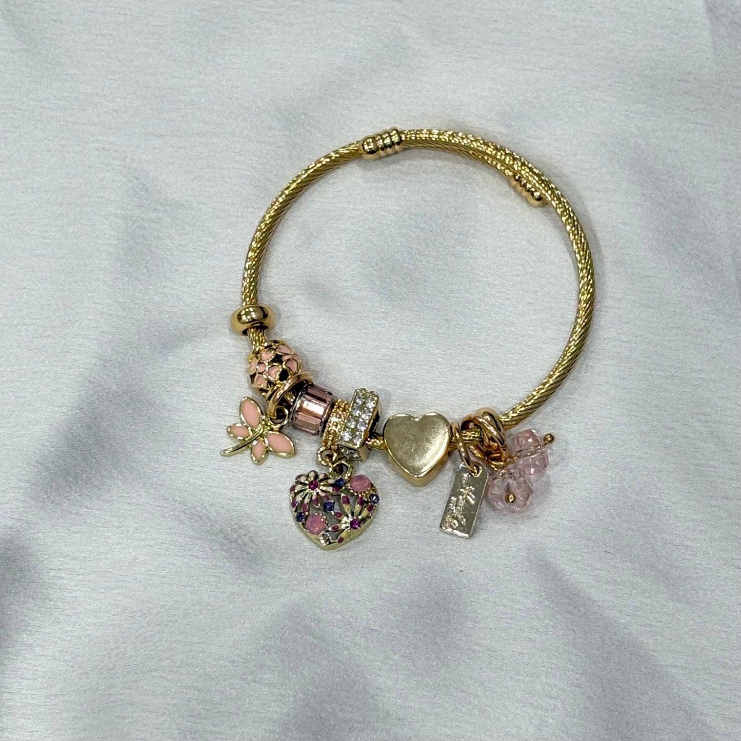 Charms Bracelet- Baby Pink
