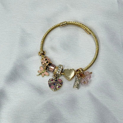 Charms Bracelet- Baby Pink