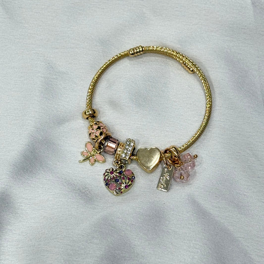 Charms Bracelet- Baby Pink