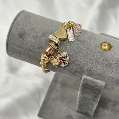 Charms Bracelet- Baby Pink