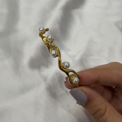 Shayna Cuff Bracelet- Pearl